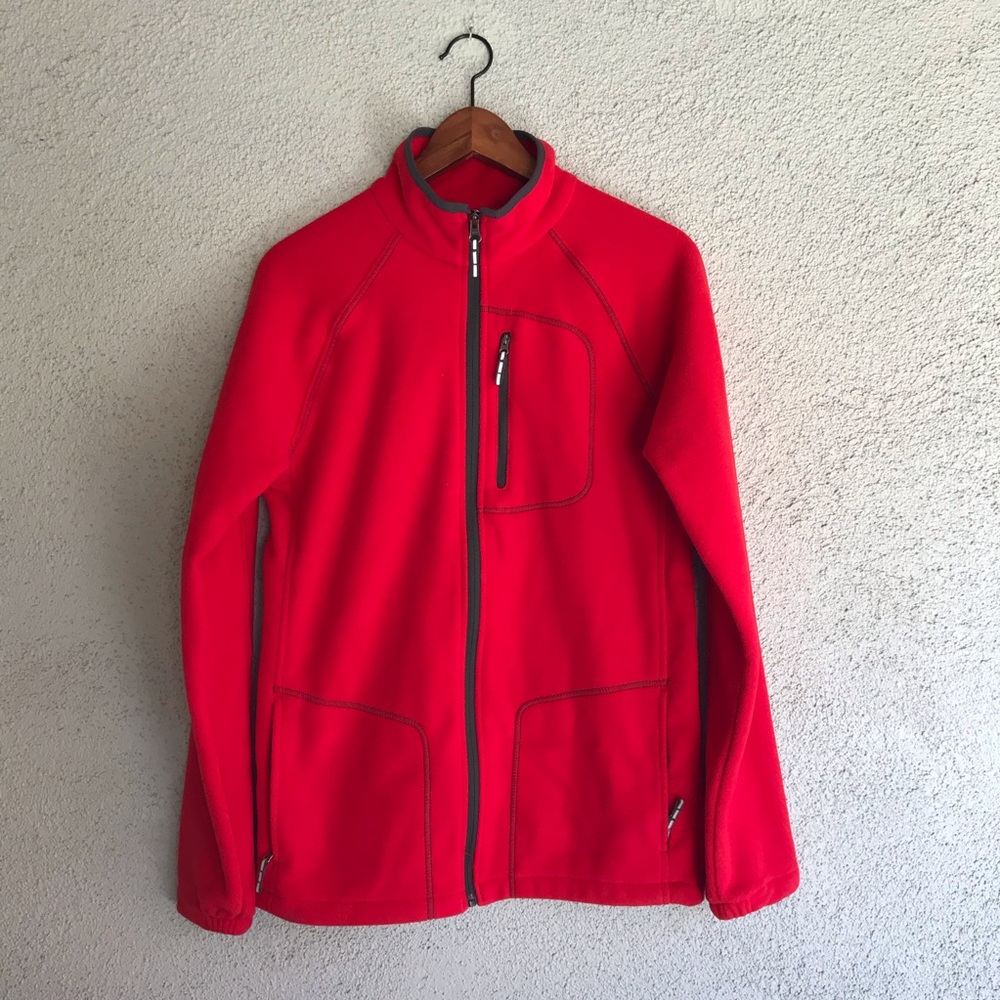 COLUMBIA | Red Full Zip Fleece Jacket